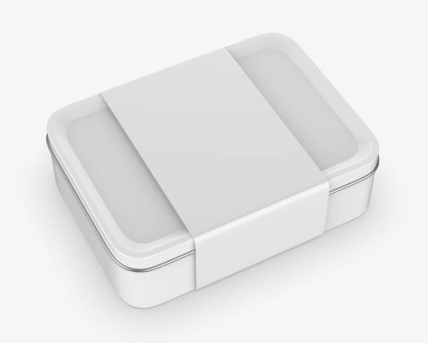 istock Stainless steel or tin metal shiny silver box container for mock up and packaging Design. 2192350312