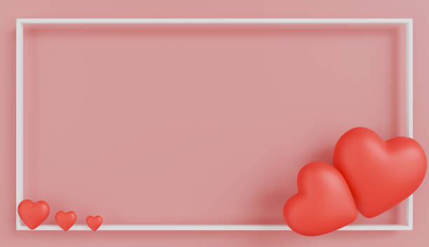 istock Romantic Pink Background with 3D Hearts Valentines Day Love Romance 2192350342