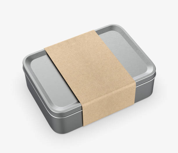 istock Stainless steel or tin metal shiny silver box container for mock up and packaging Design. 2192350347
