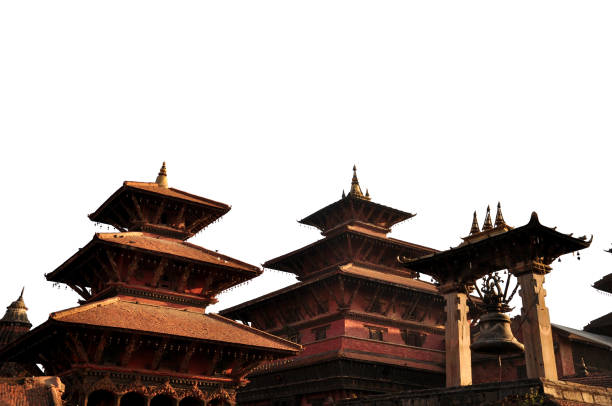 Patan's multi-tiered pagodas with intricate wood carvings and red brick. A glimpse of Nepal's heritage.