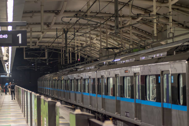 istock The MRT train is stoping on 2nd platform, the MRT train is stopping at platform 2, MRT station 2192351328
