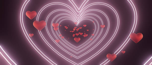 istock A heart-shaped tunnel with many red hearts flying through it 2192351443