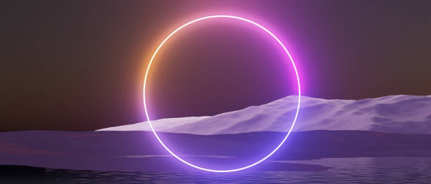 istock A glowing circle is in the middle of a dark sky 2192351444