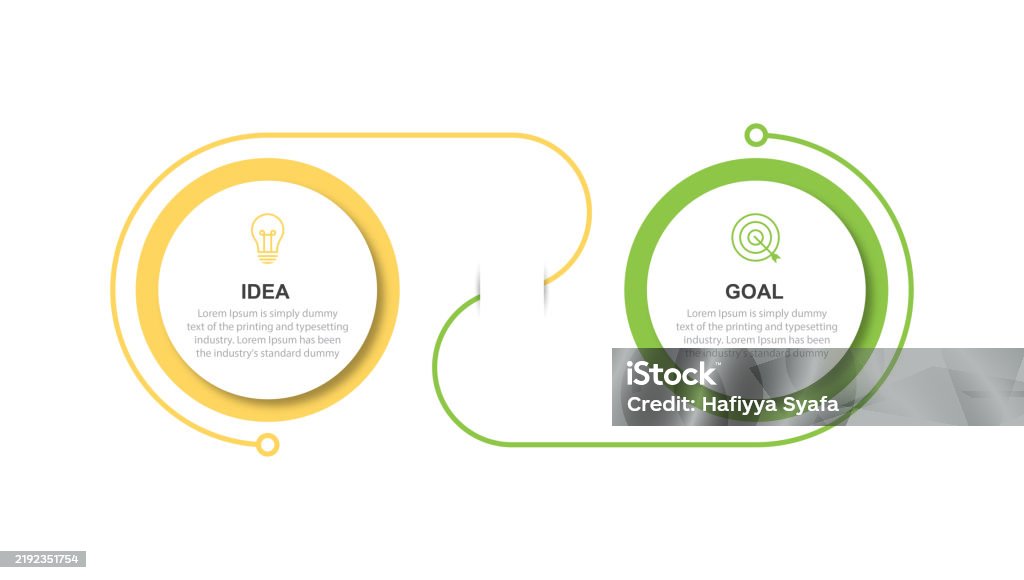 2 Step Process Infographic Template Vector Elementprint Stock ...