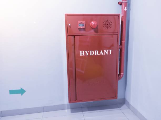 istock Fire Hydrant for emergency fire access on the interior hospital  room. 2192352907