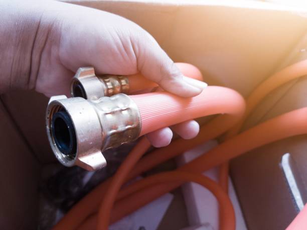 istock Water hose suction  with brass coupler for installing water pump machines 2192353769