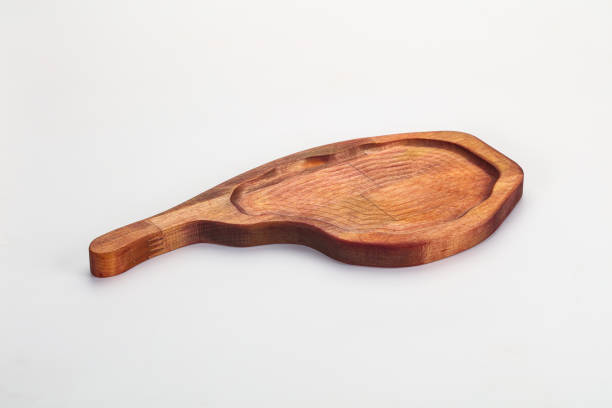 Wooden cutting board kitchenware isolated on white background