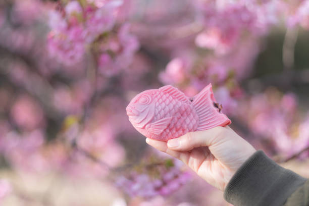 istock Kawazu cherry blossoms and taiyaki 2192360073