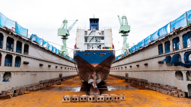 istock shipyard dry dock maintenance and repair container ship 2192360426
