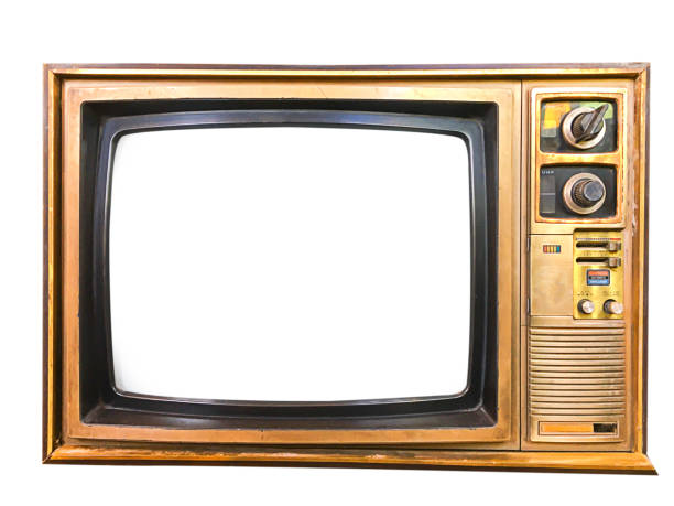 istock Old vintage television from the 1980s isolated on white background. 2192363364