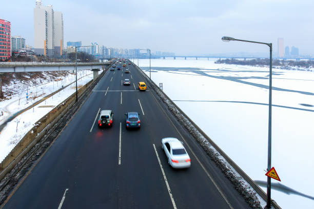 Gangbyeonbuk-ro, road, asphalt, traffic, passage, vehicle,