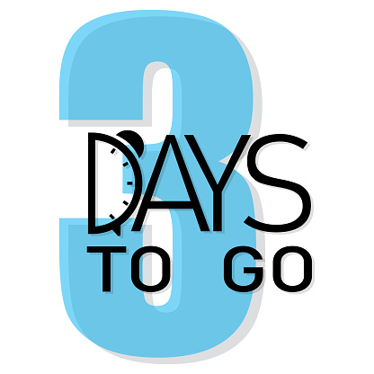 3 Days Countdown Three Days Left Blue Number Three Countdown Timer ...