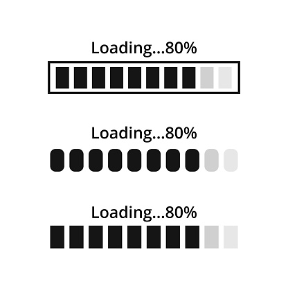 80s Loading Bar Loading Bars 80 Stock Illustration - Download Image Now - Circle ...