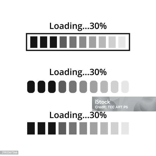 Loading Bars 30 Stock Illustration - Download Image Now - Circle ...