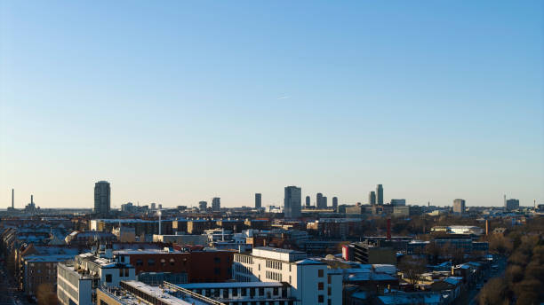 Drone point of view of new residential district in Denmark