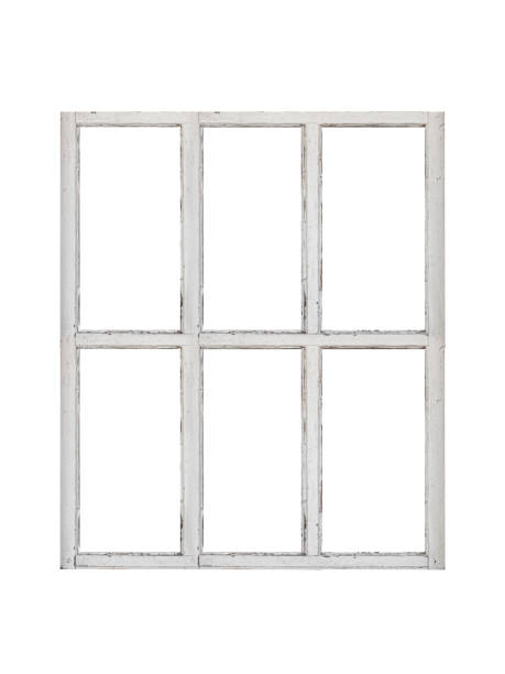 istock White wooden window with six vertical sashes is isolated. 2192370095