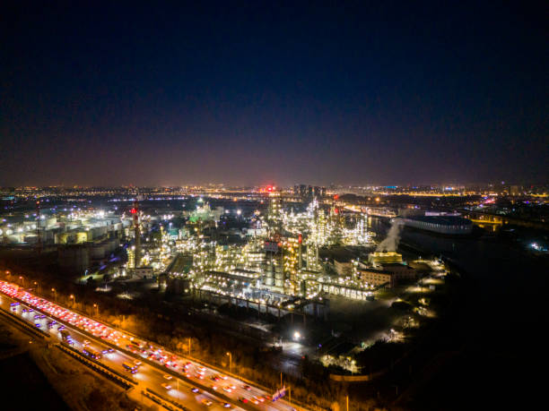 istock Oil refinery at dusk 2192370572
