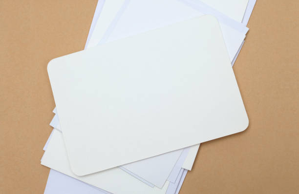 istock Empty  Blank texture canvas paper card with copy space for your text message. Minimalism style template background. Flat lay, top view. 2192370933