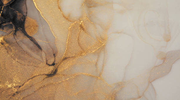 istock Abstract art grain gold and beige glitter wave watercolor background. Marble texture. Alcohol ink. 2192372846