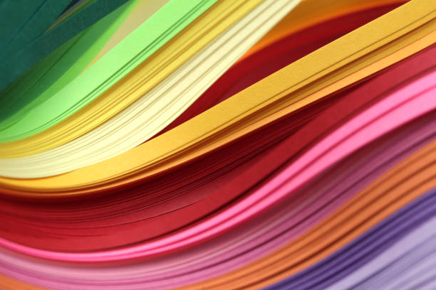 istock Abstract gradient rainbow color wave curl strip paper background. Template for prints, posters, cards. 2192372854