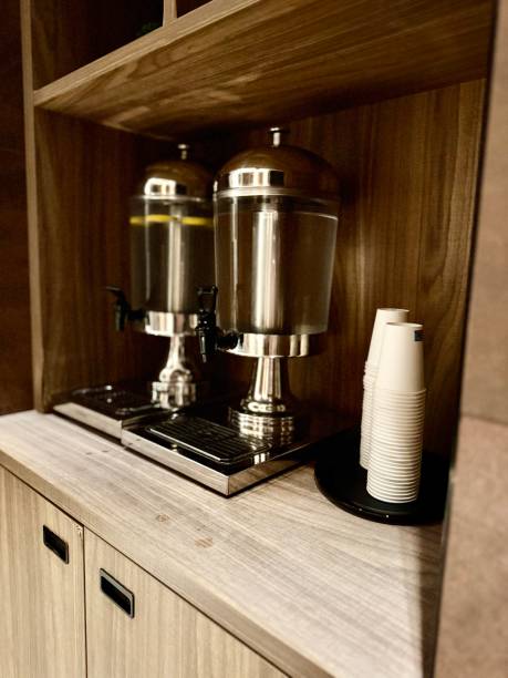 istock Refreshment Station with Water Dispensers and Cups 2192373393
