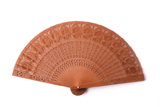 Red chinese hand fan 