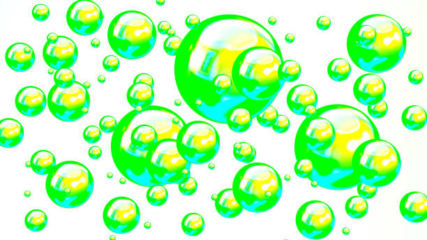 istock Abstract green balls on white background, 3d spheres illustration. 2192376004
