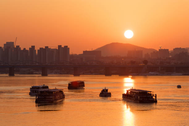 istock Sunrise on the cruise ship and the Han River 2192378409