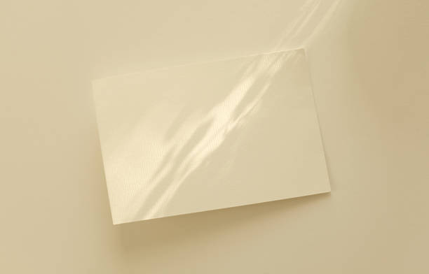 istock Empty  Blank texture canvas paper card with copy space for your text message. Light and shadows minimalism style template background. Top view. 2192382682