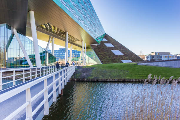 Linnaeusborg university building and bridge in Groningen, The Netherlands