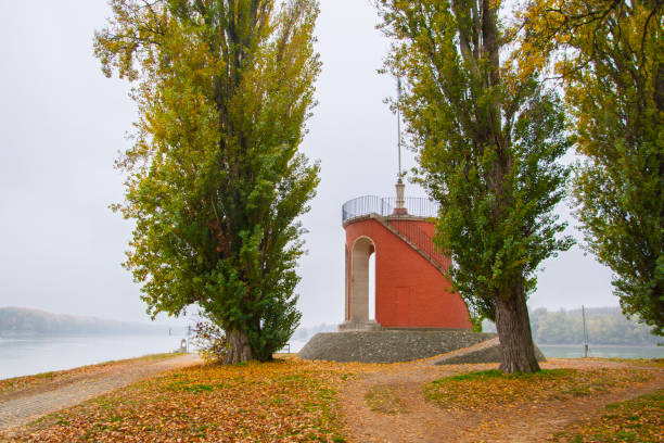 Lookout tower near Sugovica, the backwater of river Danube in Baja in November