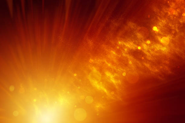 istock Abstract red background with golden particles and flash and energy emission. 2192391532