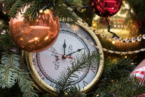 istock Christmas tree decoration in the form of a clock 2192391547