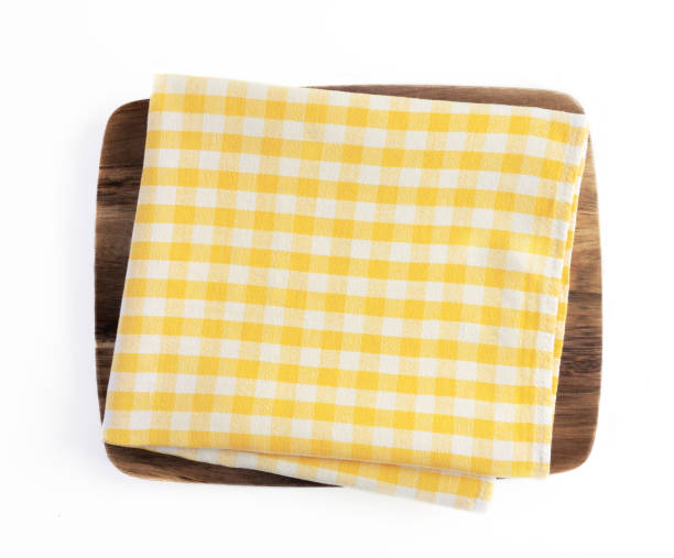 istock Wooden board and cloth napkin isolated on white background 2192391605