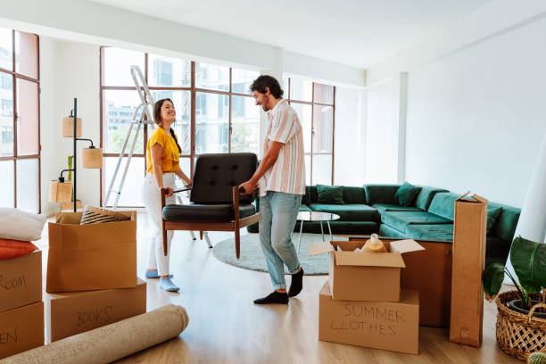 istock Happy young couple relocating in a new apartment. 2192395357