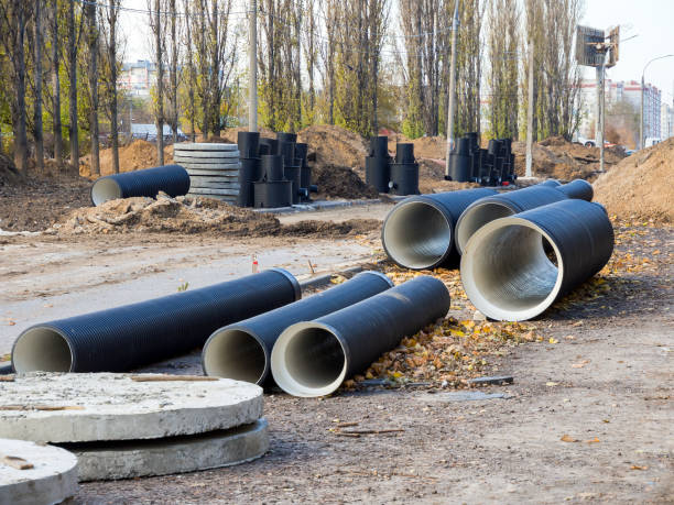Preparation for laying underground sewer lines