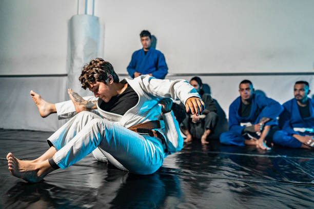 istock People training Jiu-jitsu at the gym 2192407719