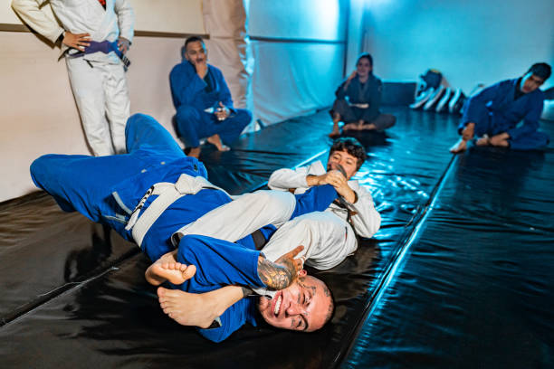 istock People training Jiu-jitsu at the gym 2192407720