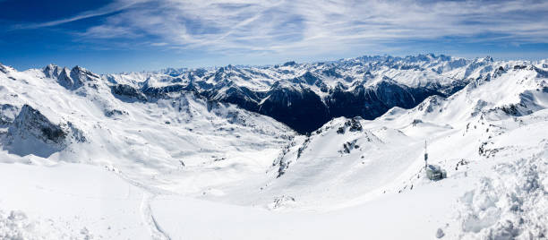 istock Panoramic view of french Alps mountain chain 2192409093