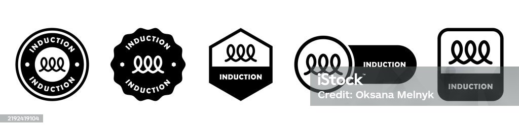 Induction Vector Signs For Electric Appliance Label Stock Illustration ...
