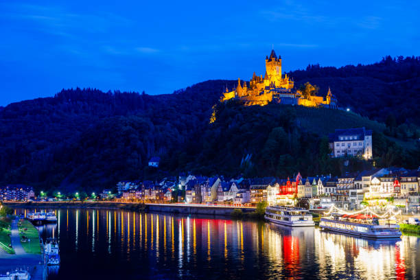 Cochem, Germany - May 30, 2024: Panoramic image of Cochem with old castle on May 30, 2024 in Rhineland-Palatinate, Germany