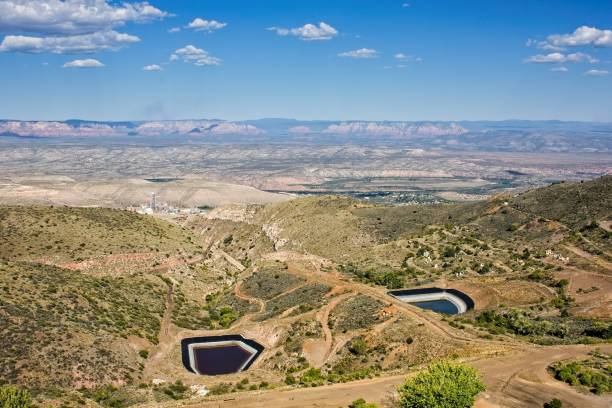 Two evaporation ponds for the mine in Jerome, Arizona.