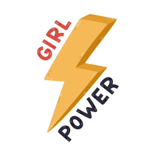 istock Lovely cartoon volume lightning bolt with lettering Girl Power. Cute hand drawn thunderbolt as sign of International Women day, feminism movement, solidarity, equality isolated on white background. 2192441239