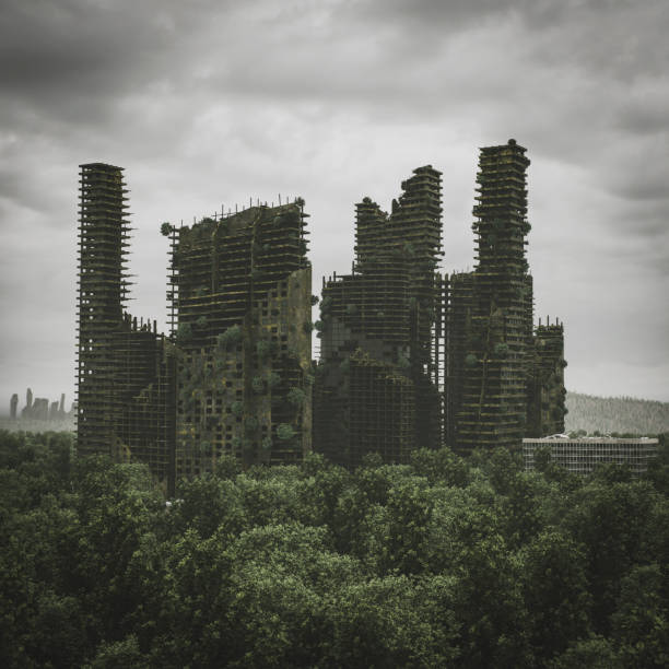 istock Abandoned Skyscrapers Overtaken by Nature 2192448478