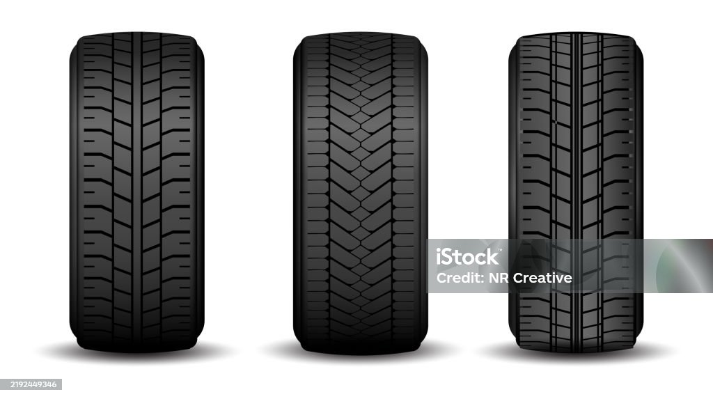 Quick Tire Pattern Set Illustration Of Realistic Car Tire Tread Patterns Isolated Stock ...