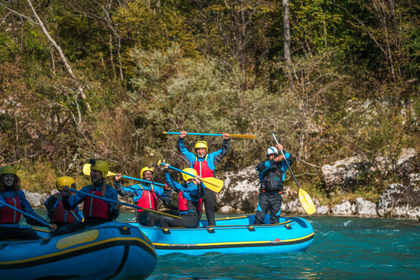 istock Guided Rafting Journey for Diverse Family on Forest River 2192449878