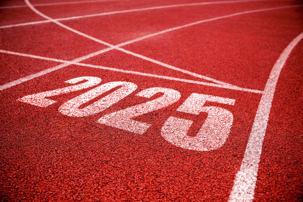 istock Running track with Number 2025 background 2192453182