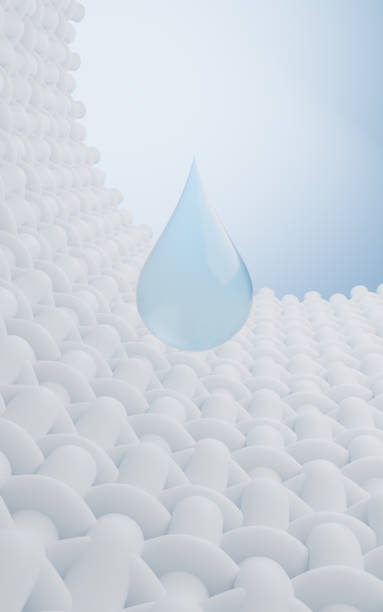 istock Abstract braided fabric and transparent water drop, 3d rendering. 2192453432