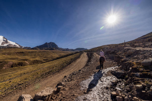 Trail to Rainbow Mountain in Vinicunca, Peru.