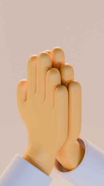 istock Namaste Hand 3D Illustration Background 2192457368